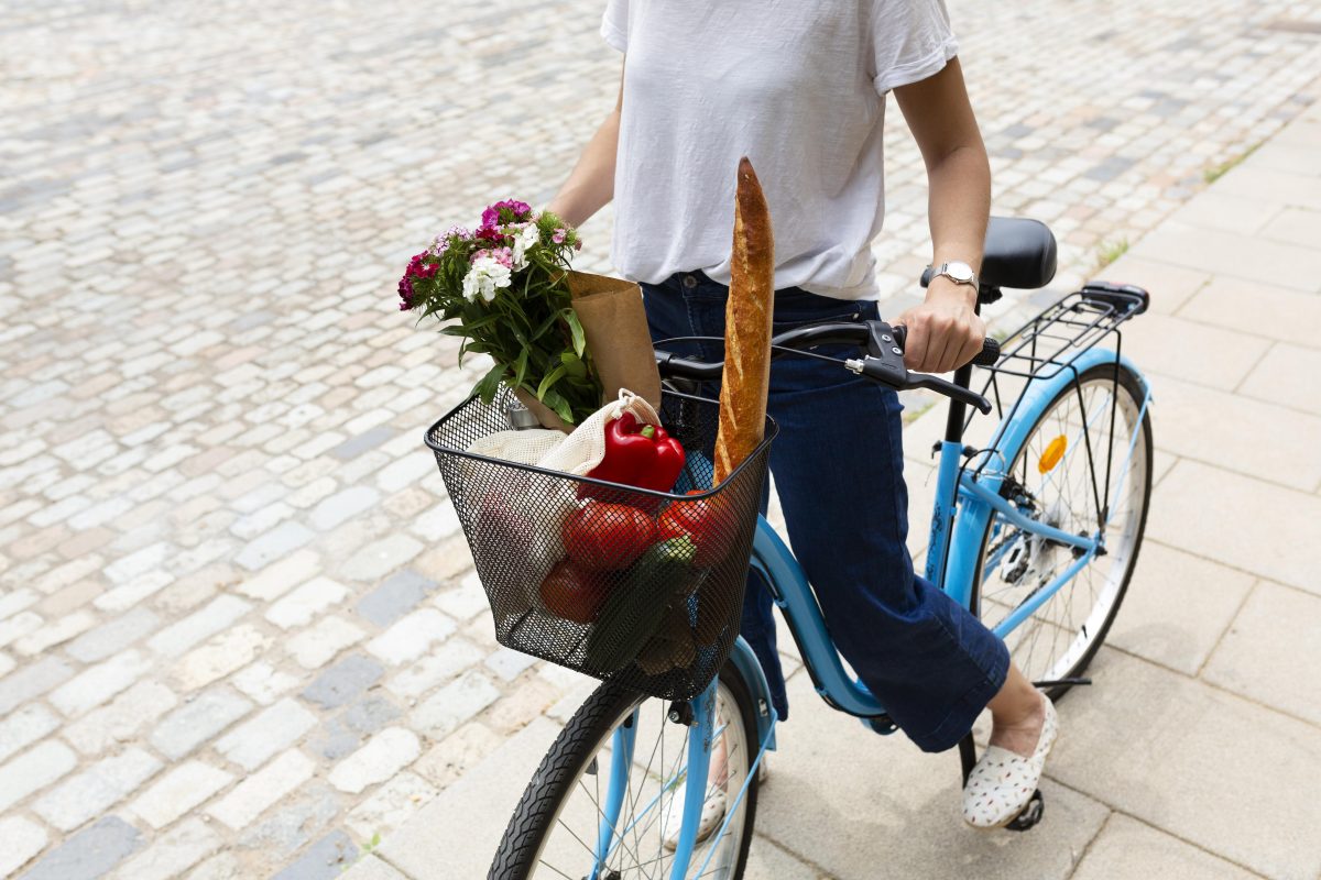 Woman Using Eco Way Transportation